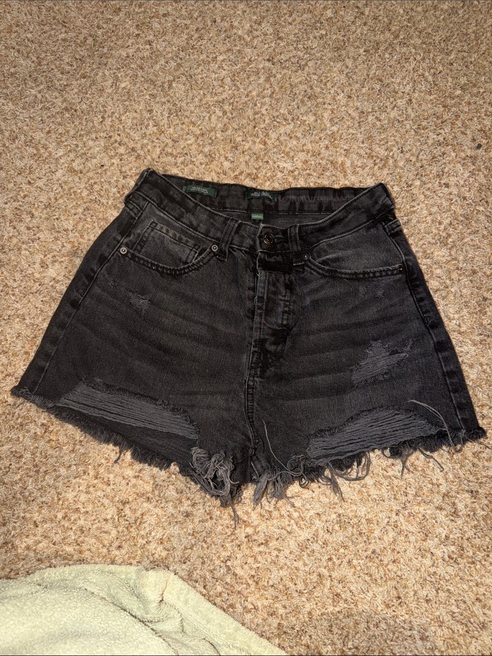 Wild Fable Women's size 4 Black Wash Distressed Easy Rigid High-Rise Shorts